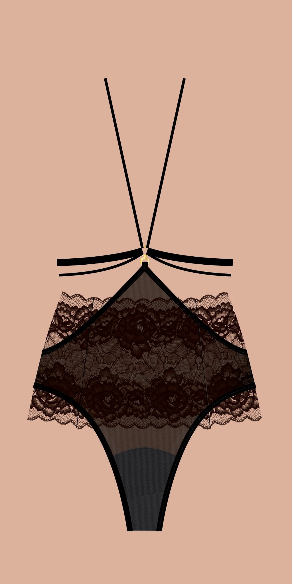 Rebel rose Lingerie product image render zwart